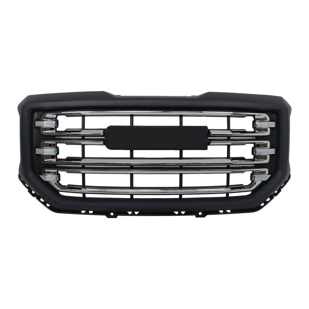Front Grille Chrome Plating Black Gray For 2016-18 2019 Gmc Sierra 1500