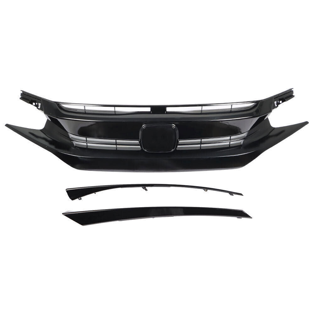 Front Hood Grill Grille Eyelid For 2016-2018 Honda Civic Coupe Sedan