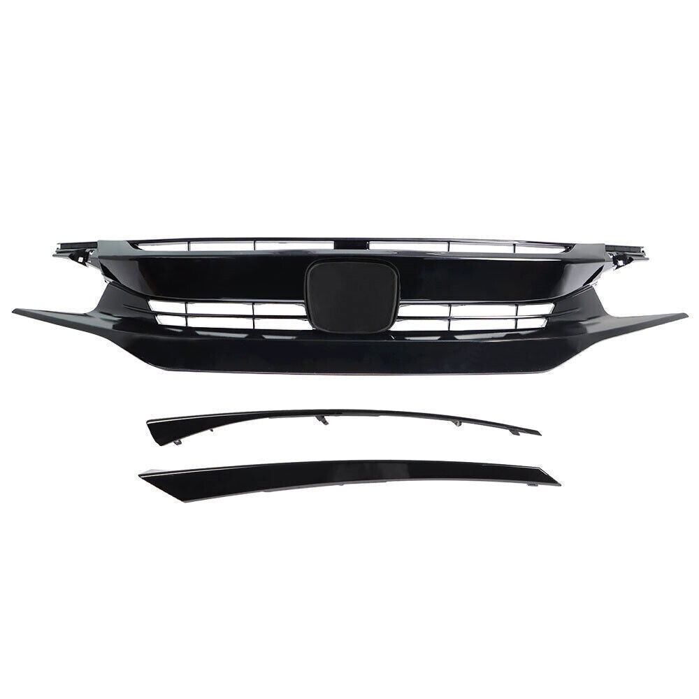 Front Hood Grill Grille Eyelid For 2016-2018 Honda Civic Coupe Sedan