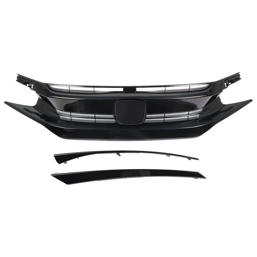 Front Hood Grill Grille Eyelid For 2016-2018 Honda Civic Coupe Sedan