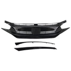 Front Hood Grill Grille Eyelid For 2016-2018 Honda Civic Coupe Sedan