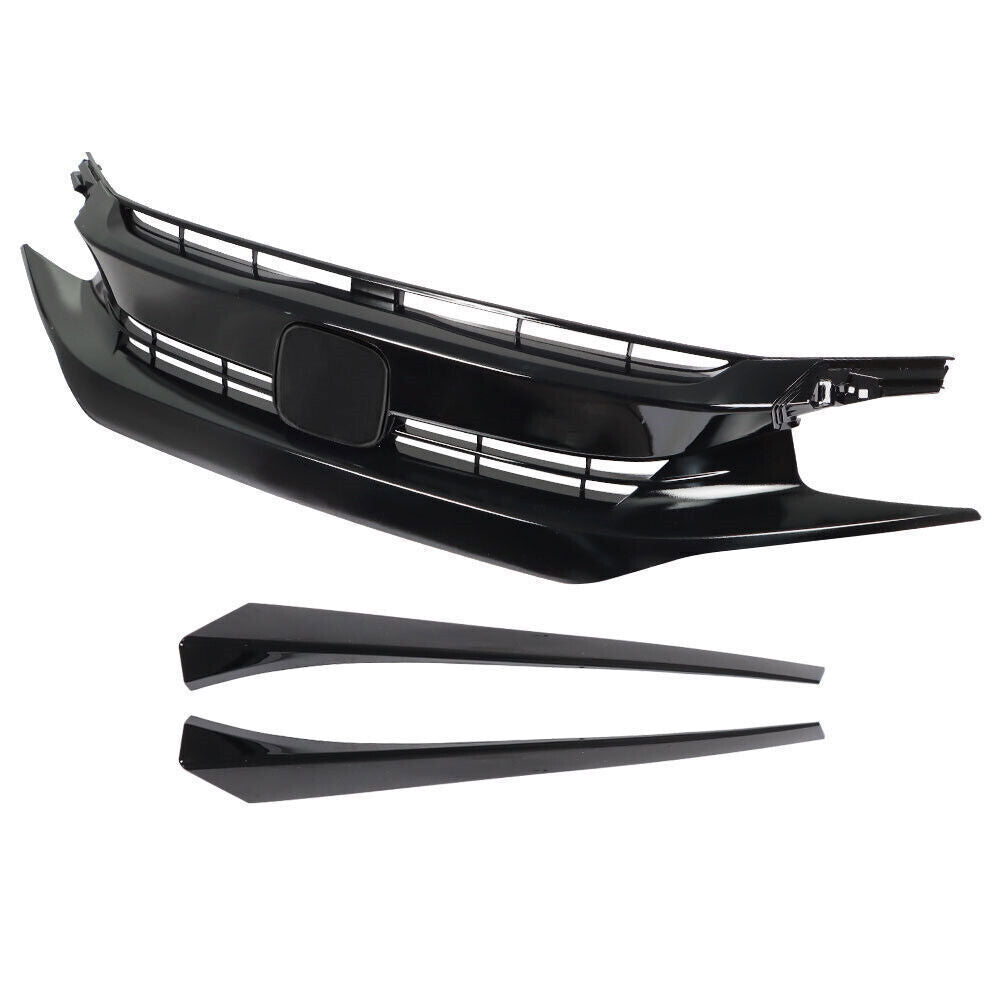 Front Hood Grill Grille Eyelid For 2016-2018 Honda Civic Coupe Sedan