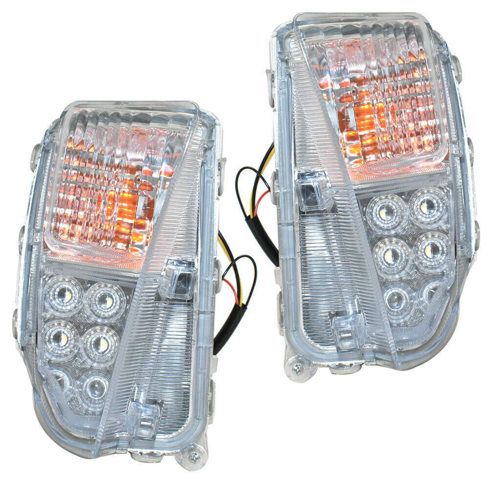 Left and Right Fog Lights Fit For 2012-2015 Toyota Prius Clear LED DRL