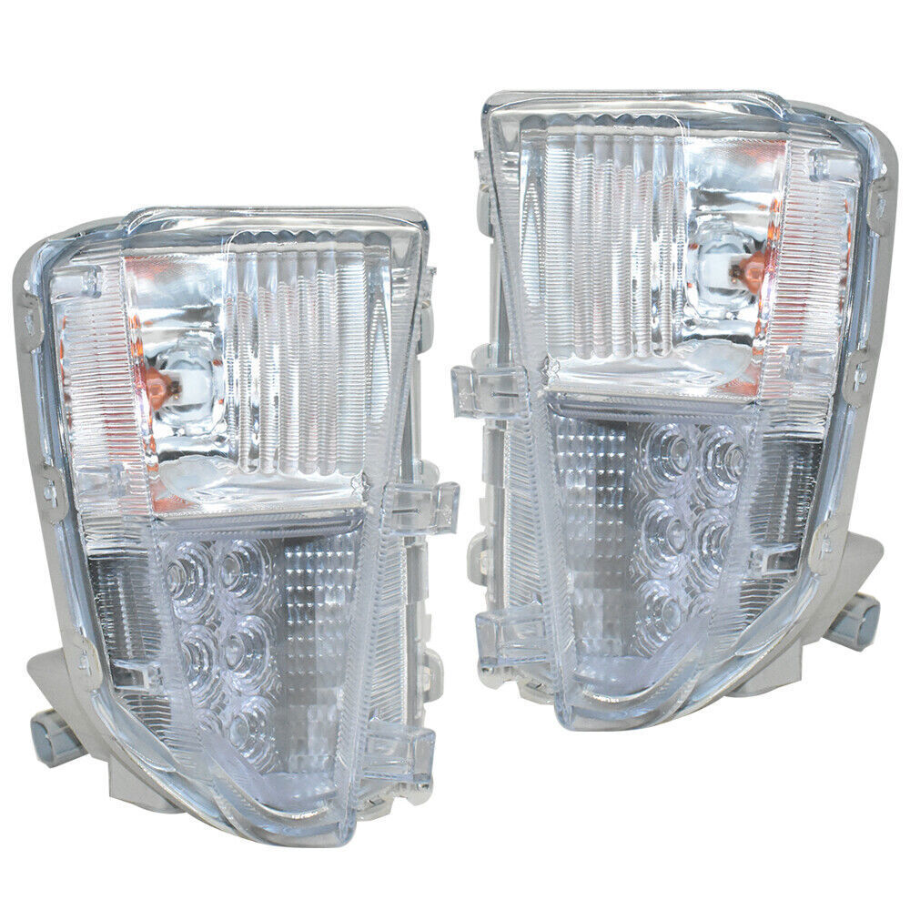 Left and Right Fog Lights Fit For 2012-2015 Toyota Prius Clear LED DRL