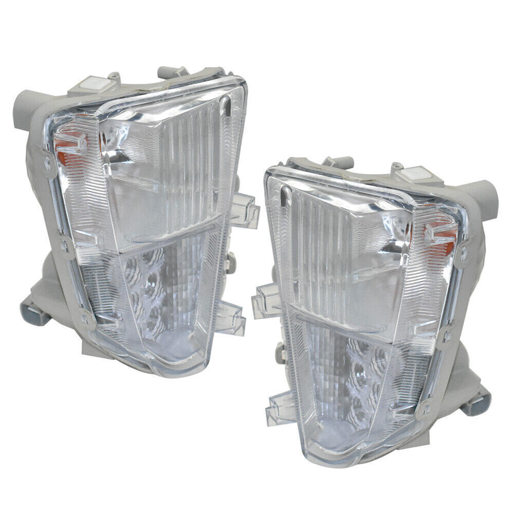 Left and Right Fog Lights Fit For 2012-2015 Toyota Prius Clear LED DRL