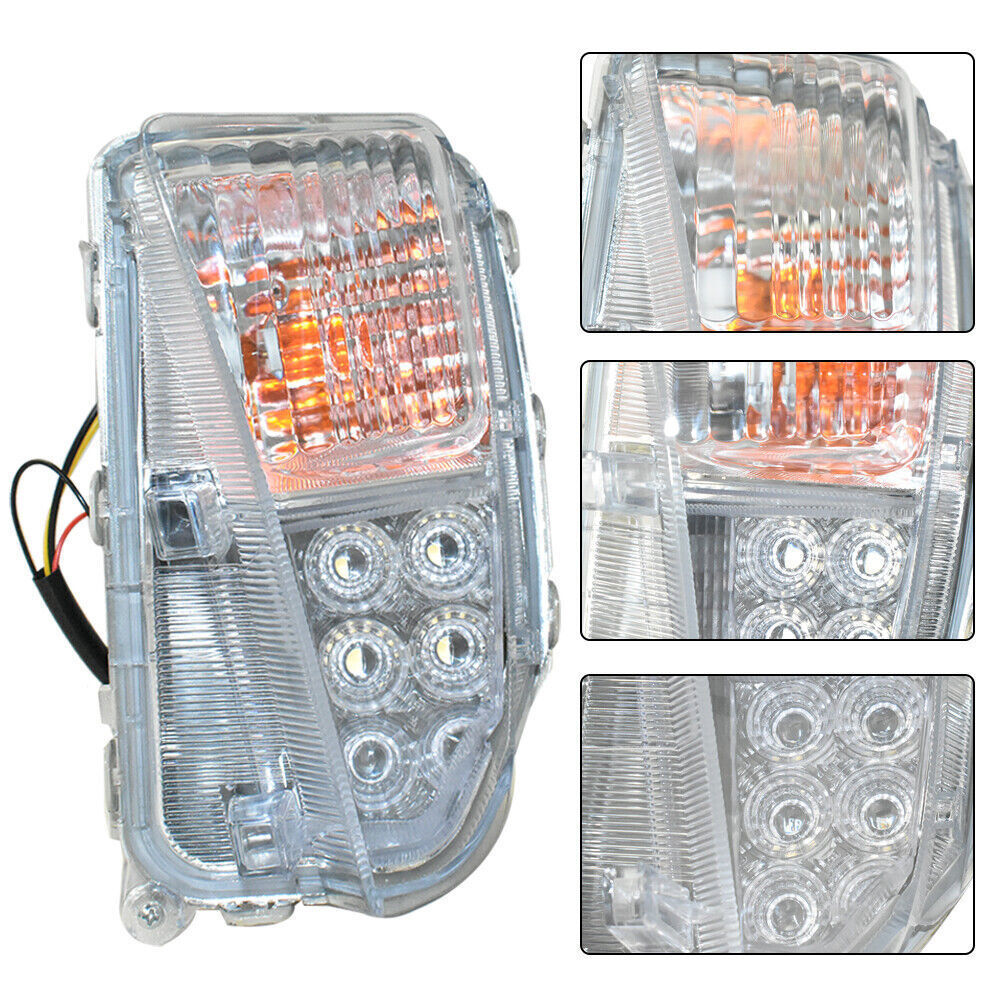 Left and Right Fog Lights Fit For 2012-2015 Toyota Prius Clear LED DRL