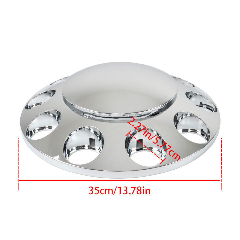 Chrome Pair Front Wheel Covers Hub Axle Semi Plastic ABS 33mm Nut Covers