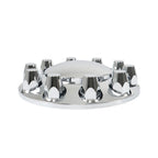 Chrome Pair Front Wheel Covers Hub Axle Semi Plastic ABS 33mm Nut Covers