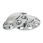 Chrome Pair Front Wheel Covers Hub Axle Semi Plastic ABS 33mm Nut Covers