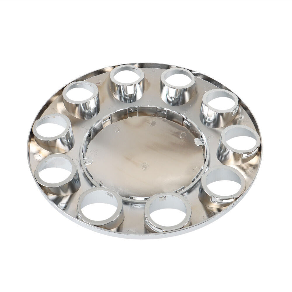 Chrome Pair Front Wheel Covers Hub Axle Semi Plastic ABS 33mm Nut Covers