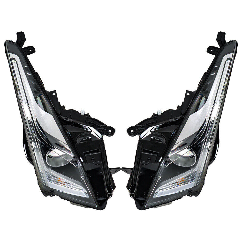 Right+Left Headlight For 2013-2018 Cadillac ATS Halogen Chrome Housing