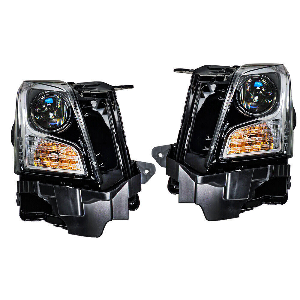 Right+Left Headlight For 2013-2018 Cadillac ATS Halogen Chrome Housing