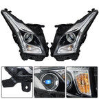 Right+Left Headlight For 2013-2018 Cadillac ATS Halogen Chrome Housing