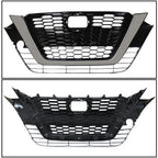 Front Upper Grill For 2019-2021 Nissan Altima Chrome Black Factory Style