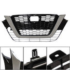 Front Upper Grill For 2019-2021 Nissan Altima Chrome Black Factory Style