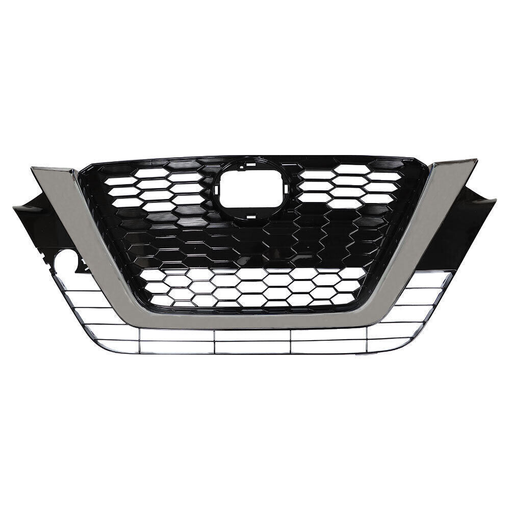 Front Upper Grill For 2019-2021 Nissan Altima Chrome Black Factory Style