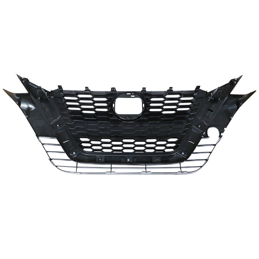 Front Upper Grill For 2019-2021 Nissan Altima Chrome Black Factory Style