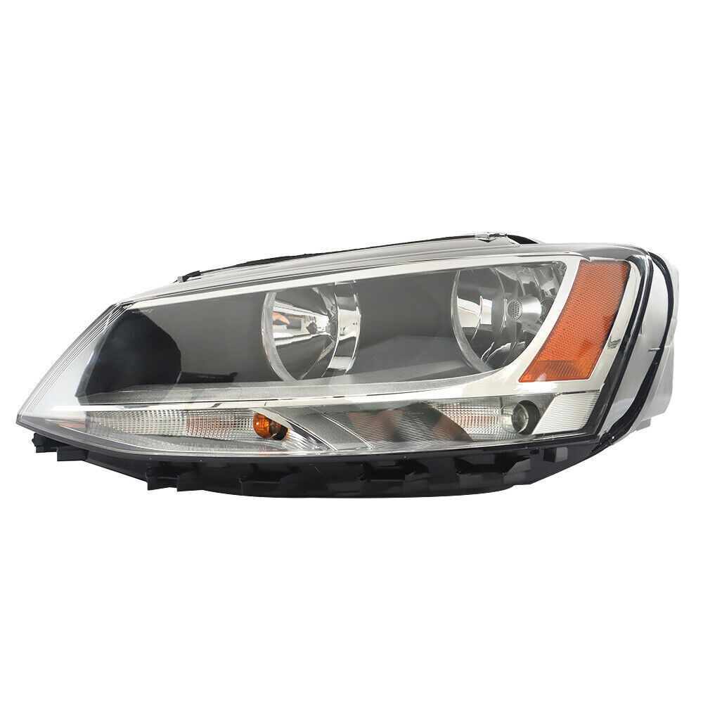 Left+Right Headlights For 2011-2018 Volkswagen Jetta Halogen Black Bezel
