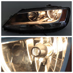 Left+Right Headlights For 2011-2018 Volkswagen Jetta Halogen Black Bezel