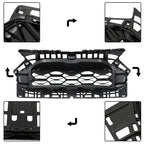 Front Upper Bumper Grille Gloss Black For 2023-2024 Honda HRV Honeycomb