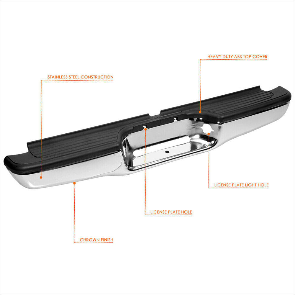 Steel Rear Step Bumper Face Bar Chrome For 95-04 Toyota Tacoma TO1102215