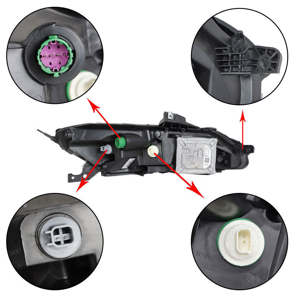 Left Side Headlight For 2014-18 Jeep Cherokee Halogen W/DRL And Ballast