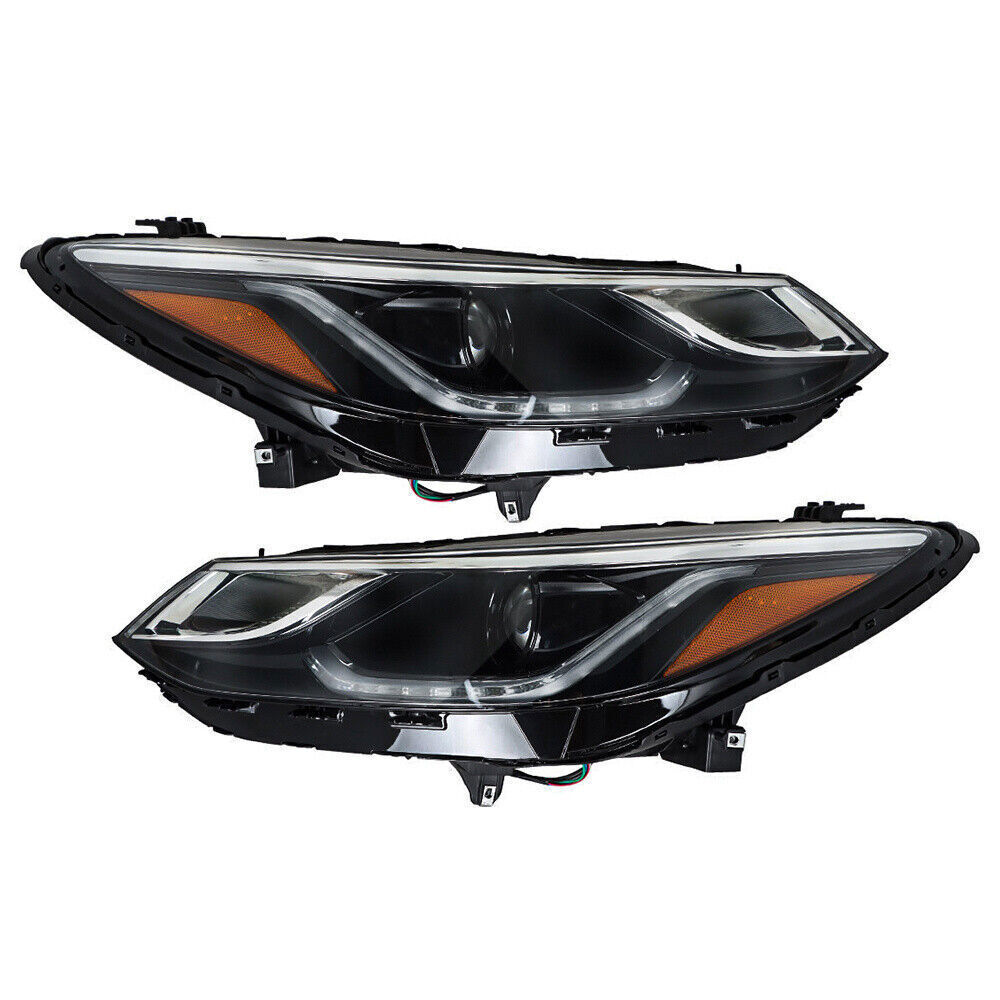 Left+Right Headlights For 2016-2018 Chevy Cruze Halogen w/ LED DRL Clear