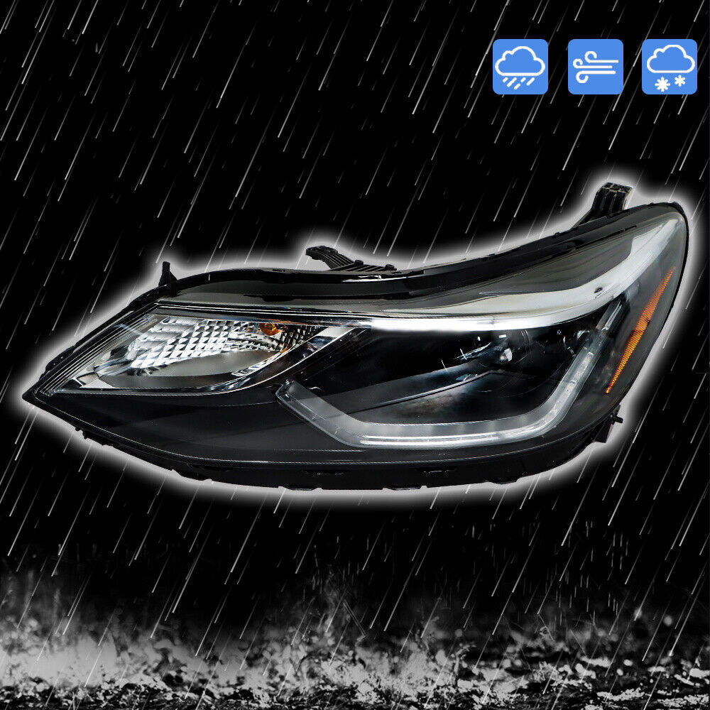 Left+Right Headlights For 2016-2018 Chevy Cruze Halogen w/ LED DRL Clear