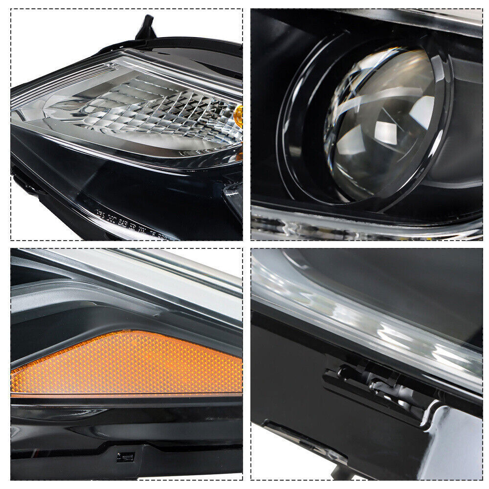 Left+Right Headlights For 2016-2018 Chevy Cruze Halogen w/ LED DRL Clear