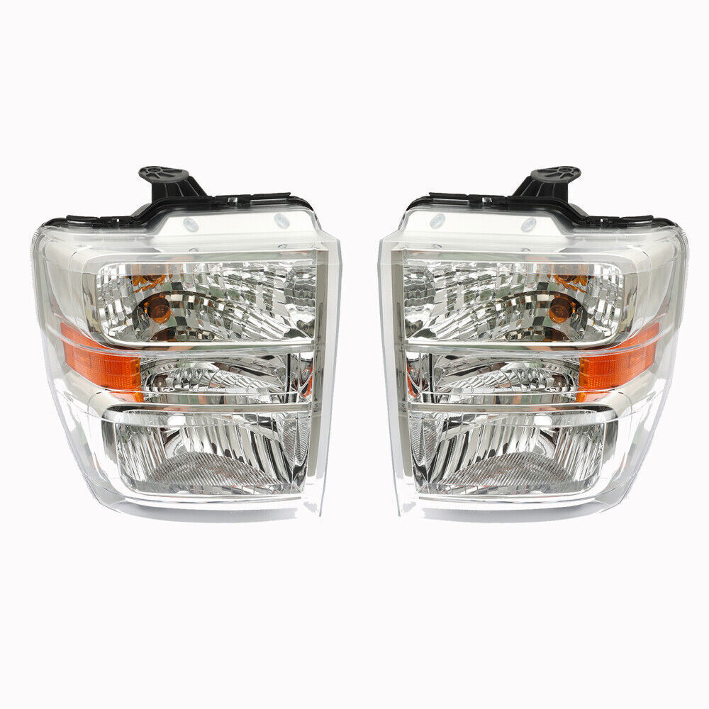 Left+Right Headlights For 2008-2014 Ford E150 E250 E350 E450 Superduty