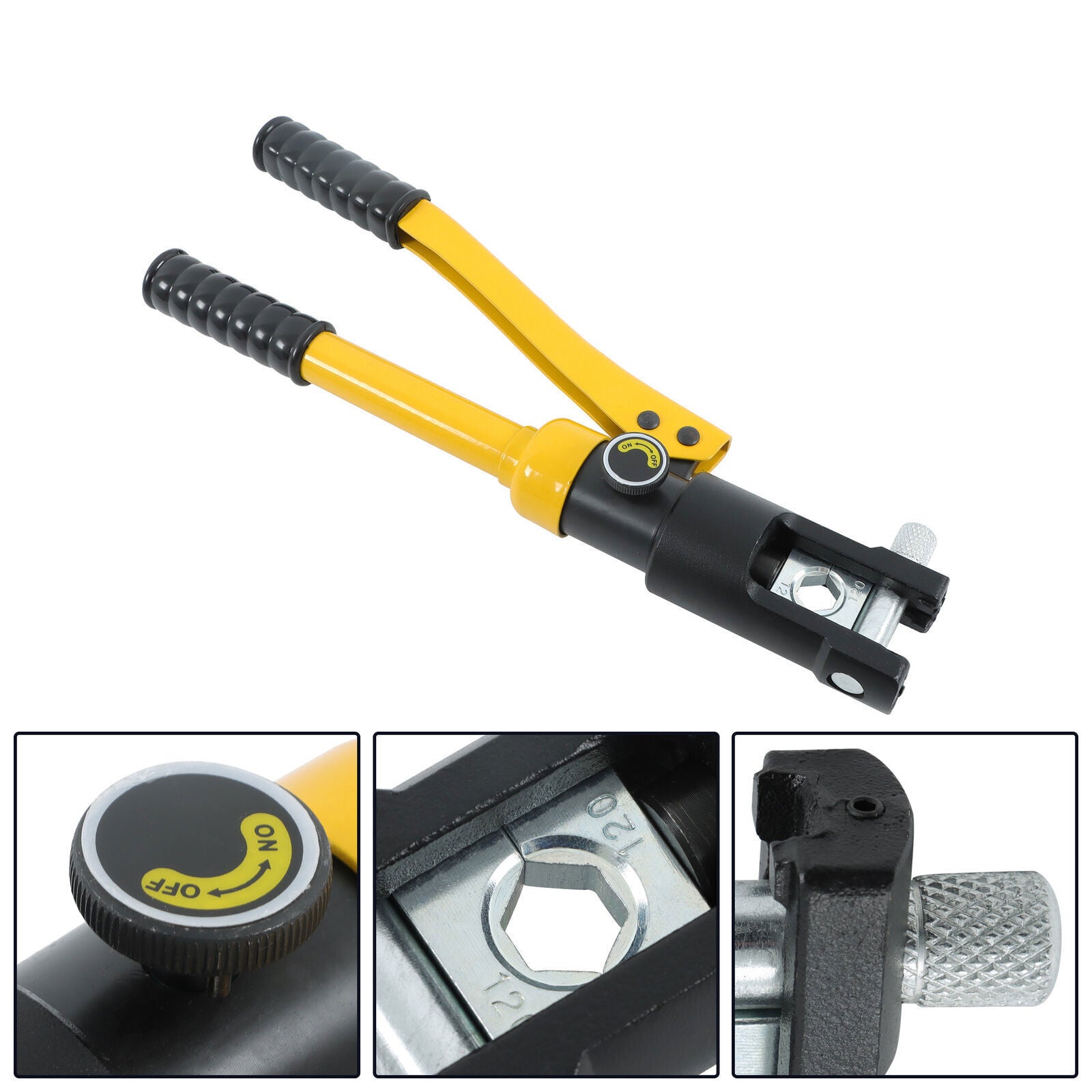 12T Hydraulic Wire Crimping Tool Cable Lug Terminal Crimper w/8 Dies YQK-120