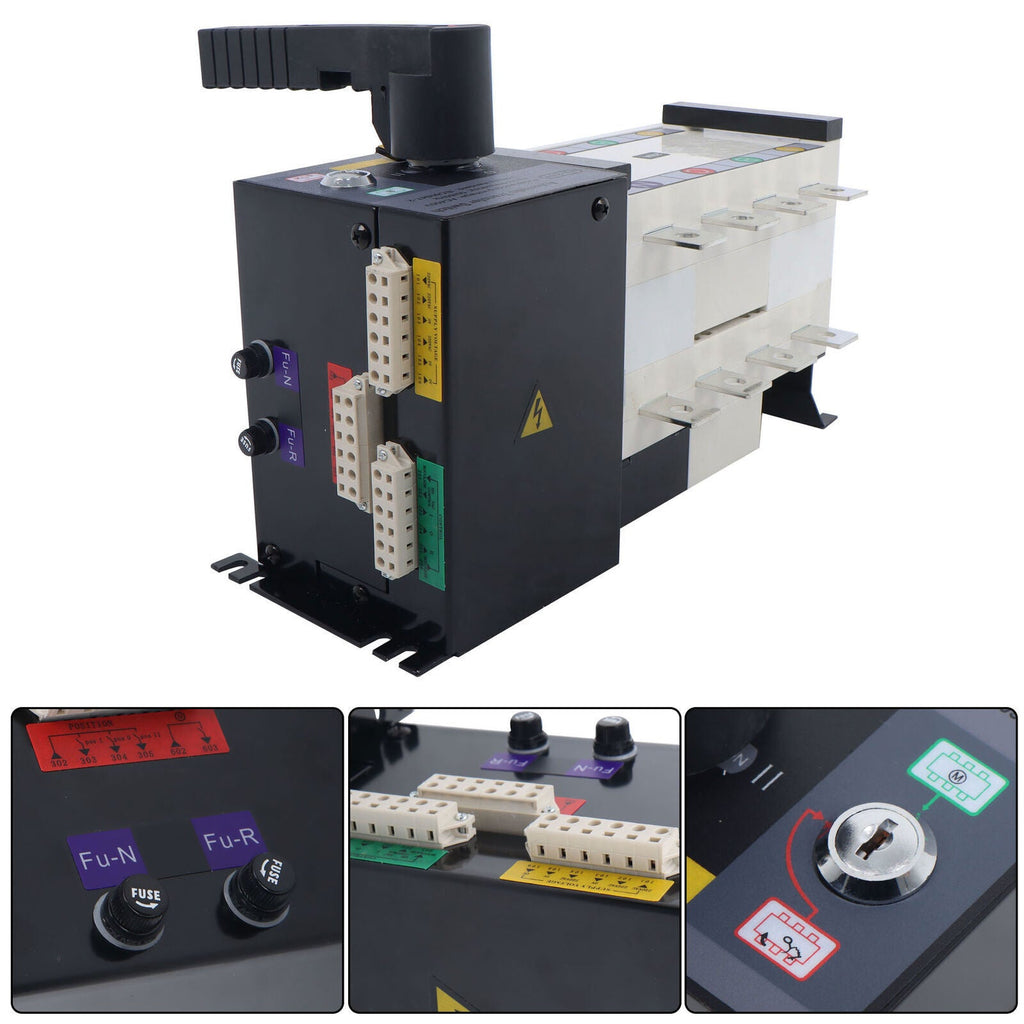 Automatic Transfer Switch 250A 4-Poles AC 110V 220V Grid to Generator Industrial