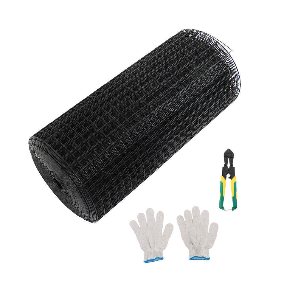 24"x100' Hardware Cloth Welded Wire Fence Vinyl Coated W/ Glove And Plier 1 Poll
