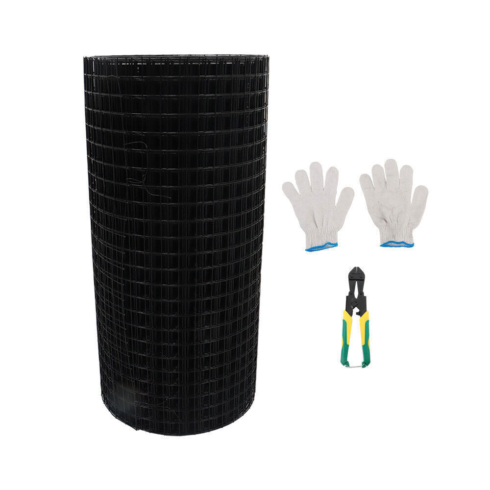 24"x100' Hardware Cloth Welded Wire Fence Vinyl Coated W/ Glove And Plier 1 Poll