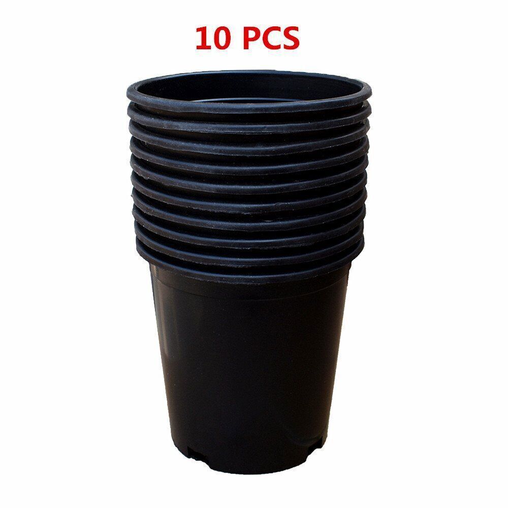 10 Pack 15 Gallon Plastic Nursery Pots Heavy Duty Garden Plant Nutrition Pots