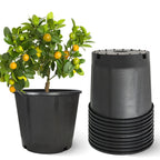 10 Pack 15 Gallon Plastic Nursery Pots Heavy Duty Garden Plant Nutrition Pots