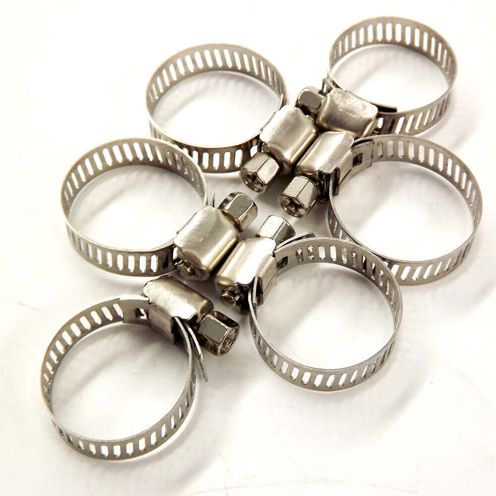 Hose Clamps 1/2"-3/4" Adjustable Stainless Steel Fuel Clamps 100 Piece New