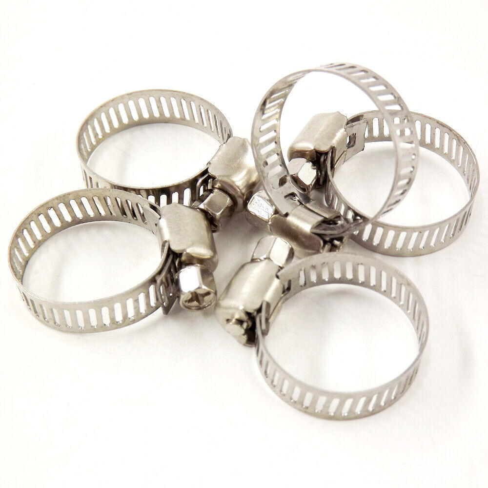 Hose Clamps 1/2"-3/4" Adjustable Stainless Steel Fuel Clamps 100 Piece New