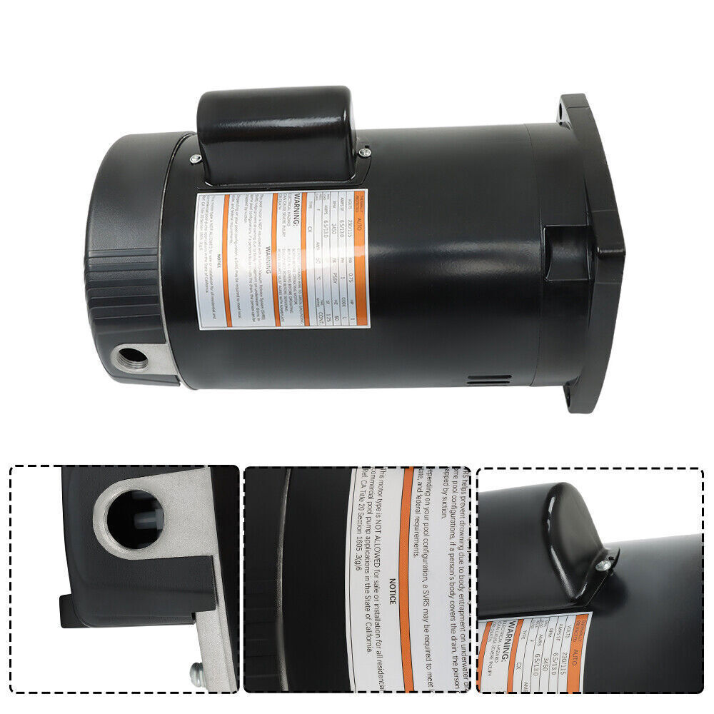 1HP Pool Pump Swimming Pool Pump Square Flange B2853 B2853V1 Pool Pump Motor