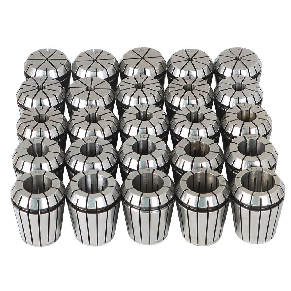 25 Pack Collet Set ER32 Collet Chuck 1/16 inch-3/4 inch Holder Spring Collet