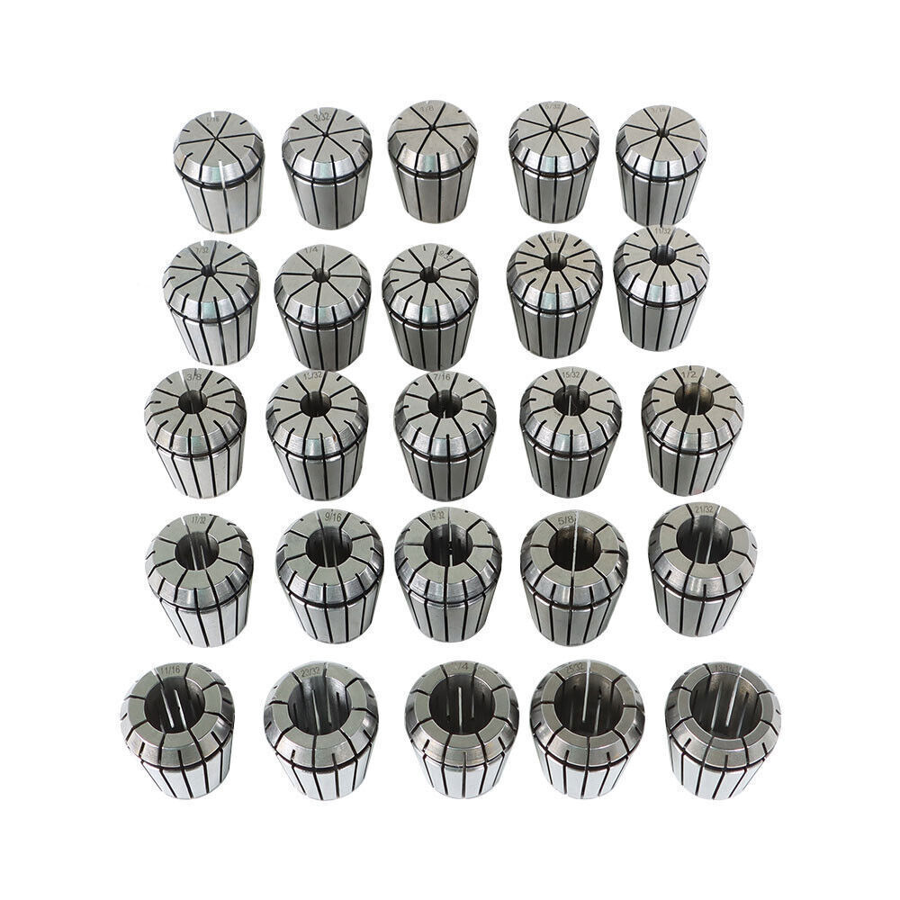 25 Pack Collet Set ER32 Collet Chuck 1/16 inch-3/4 inch Holder Spring Collet