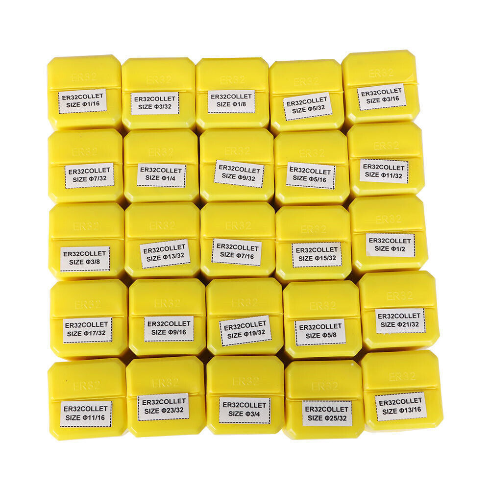 25 Pack Collet Set ER32 Collet Chuck 1/16 inch-3/4 inch Holder Spring Collet