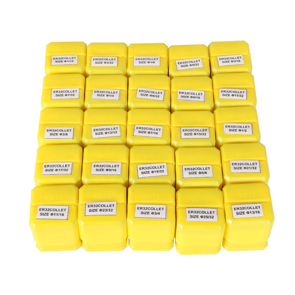 25 Pack Collet Set ER32 Collet Chuck 1/16 inch-3/4 inch Holder Spring Collet