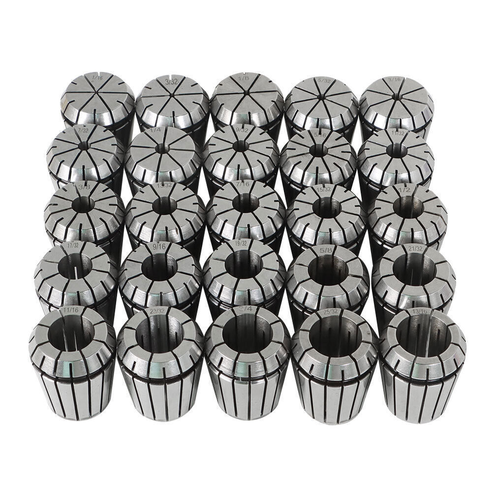 25 Pack Collet Set ER32 Collet Chuck 1/16 inch-3/4 inch Holder Spring Collet