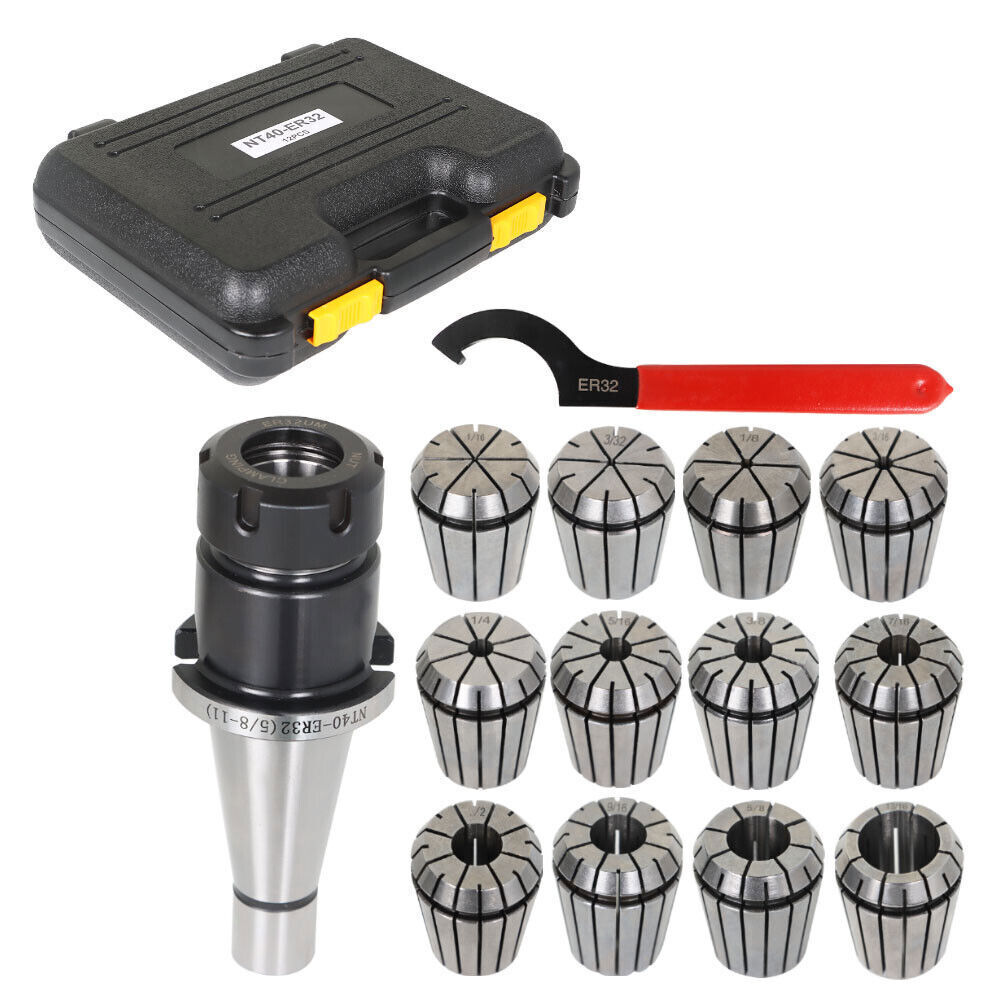 14-Pieces ER-32 NMTB 40 Spring Collet Chuck Set Accuracy to .0005" New