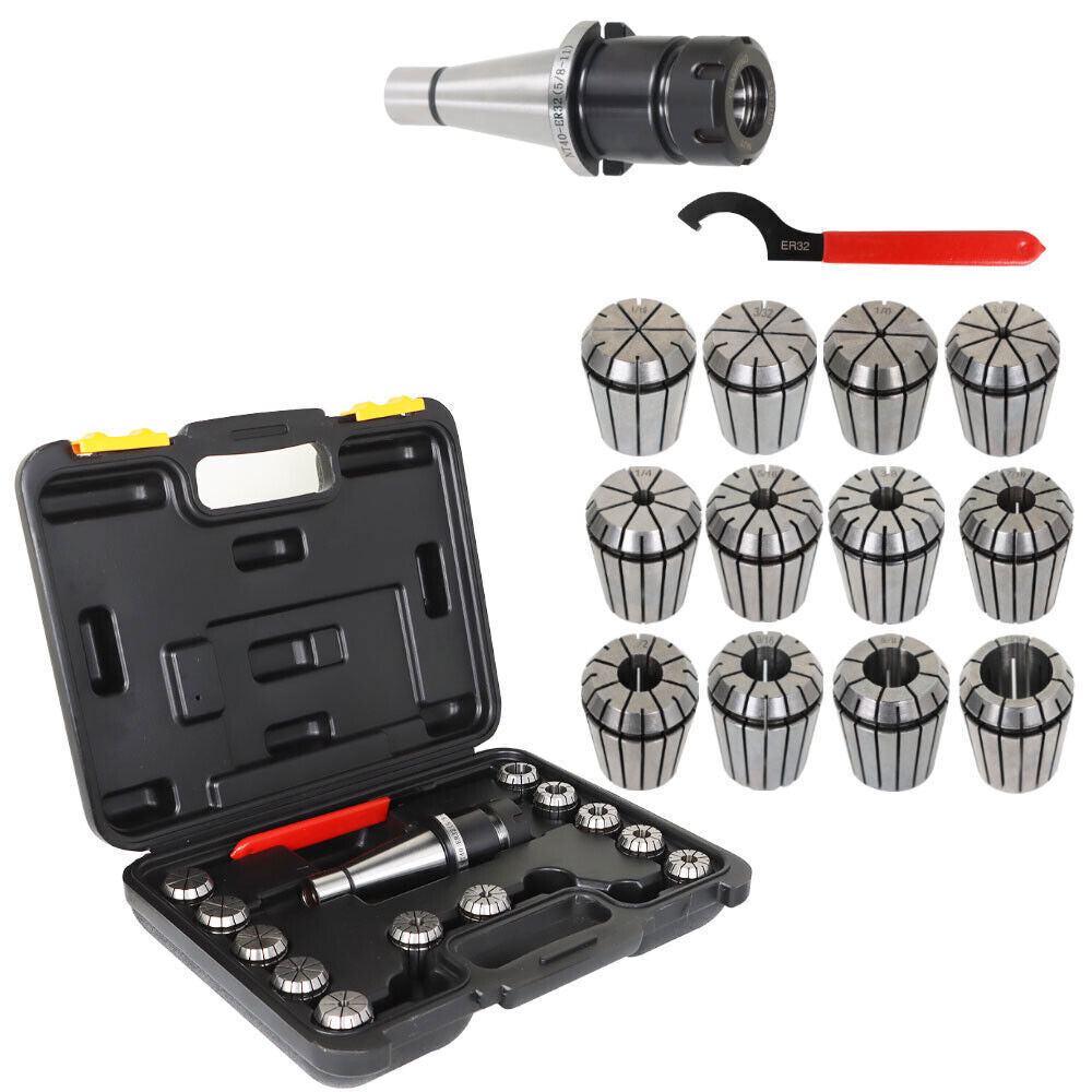 14-Pieces ER-32 NMTB 40 Spring Collet Chuck Set Accuracy to .0005" New