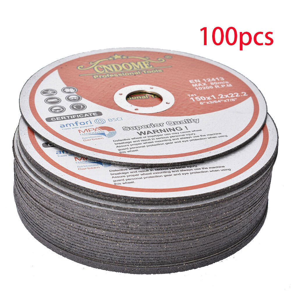 6"x.045"x7/8" Cut-off Wheel - Metal & Stainless Steel Cutting Discs 100 Pack
