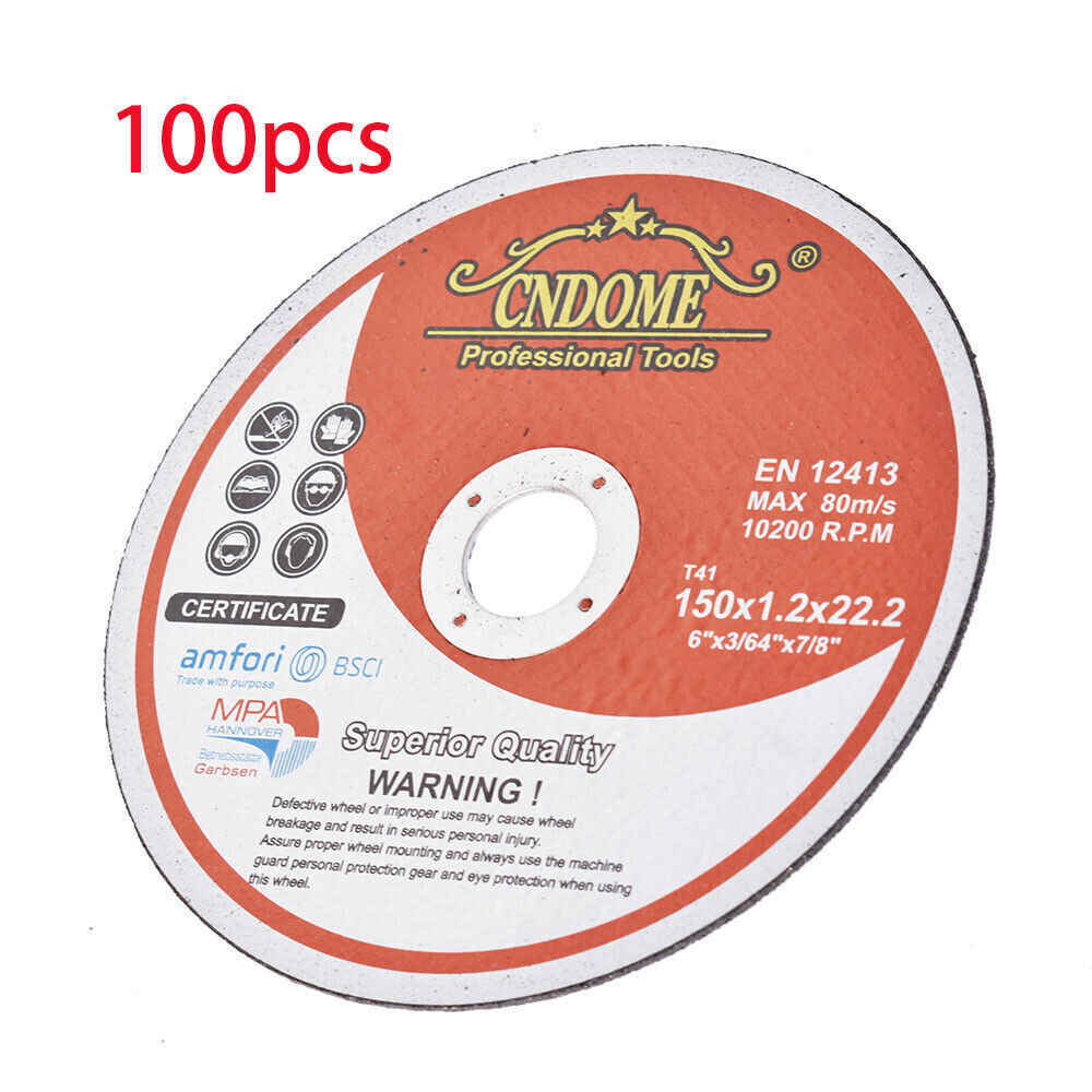 6"x.045"x7/8" Cut-off Wheel - Metal & Stainless Steel Cutting Discs 100 Pack