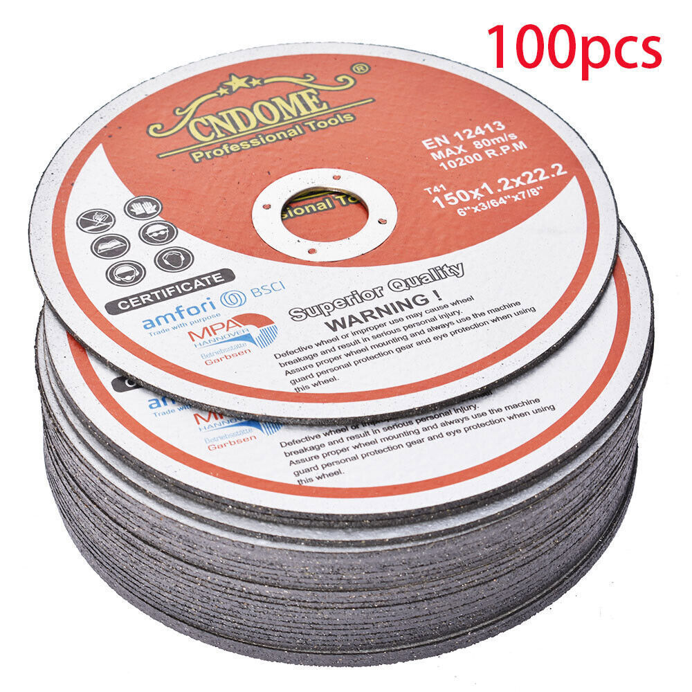 6"x.045"x7/8" Cut-off Wheel - Metal & Stainless Steel Cutting Discs 100 Pack