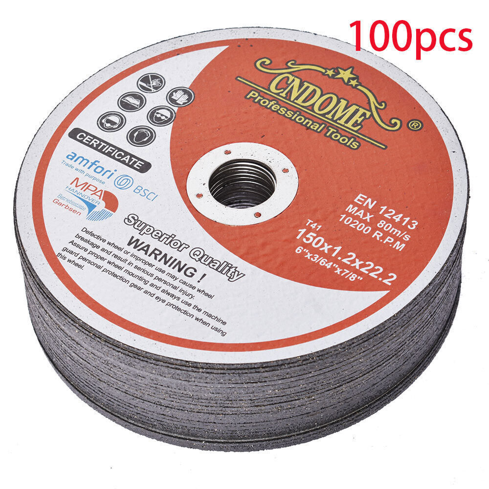6"x.045"x7/8" Cut-off Wheel - Metal & Stainless Steel Cutting Discs 100 Pack